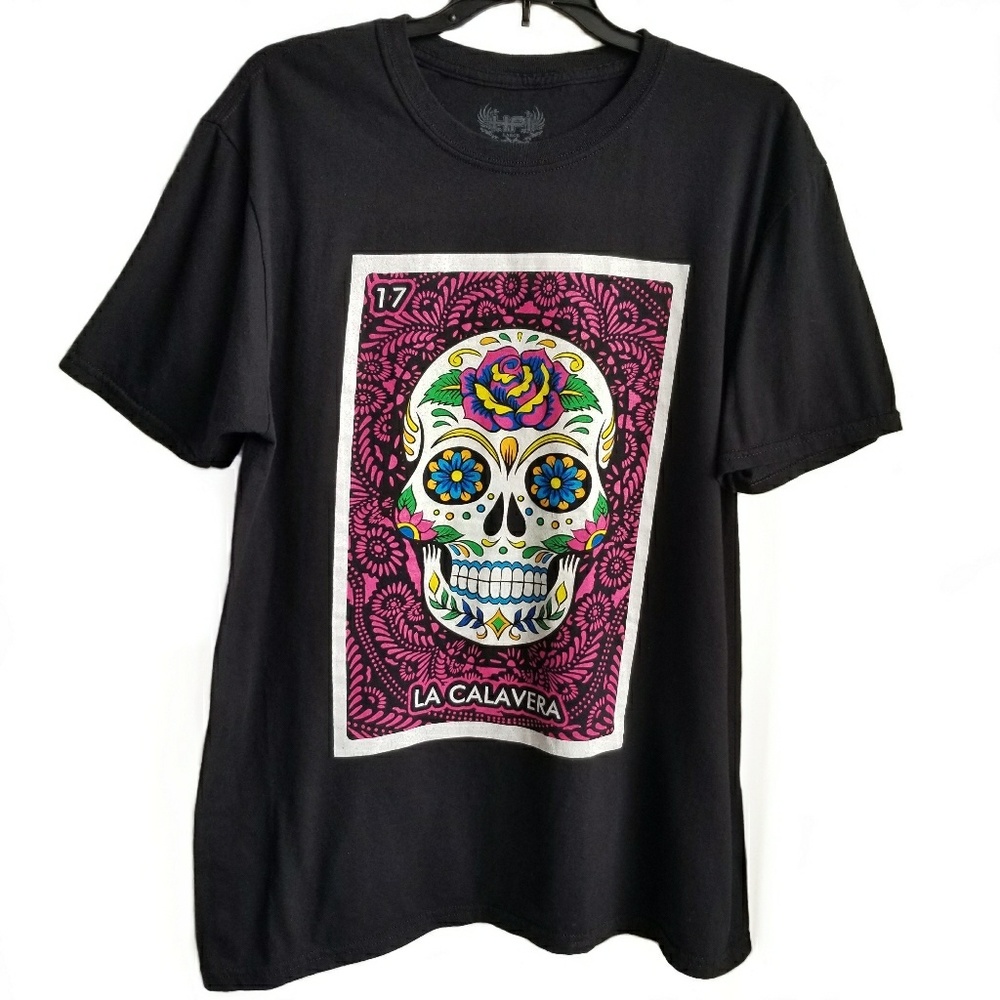 LA CALAVERA dia de los muertos Halloween tee shirt